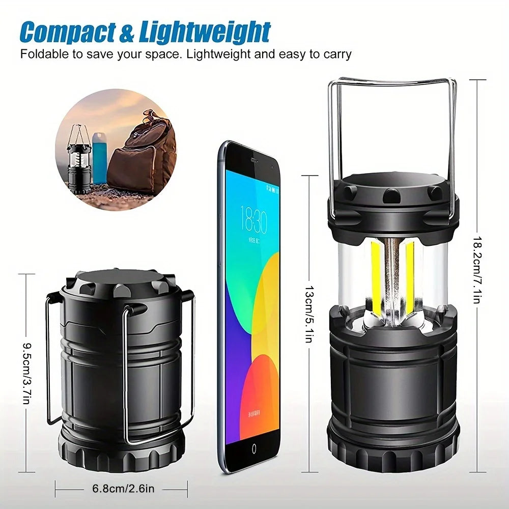 Camp Lamp, Outdoor Tent Light, Portable Lantern, Multifunctional Emergency Light, Battery Powered (Batteries Not Included)