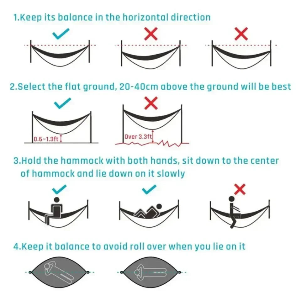 2 Person Outdoor Camping Hammock with Mosquito Net Portable Comfortable Sleeping Tent Hammock Outdoor Furniture Bed