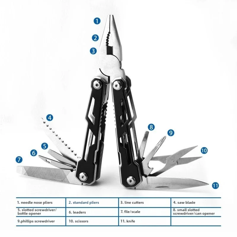 Outdoor Folding Multipurpose Tools Camping Portable Stainless Steel EDC Emergency Survival Knife Clamp Hiking Equipment