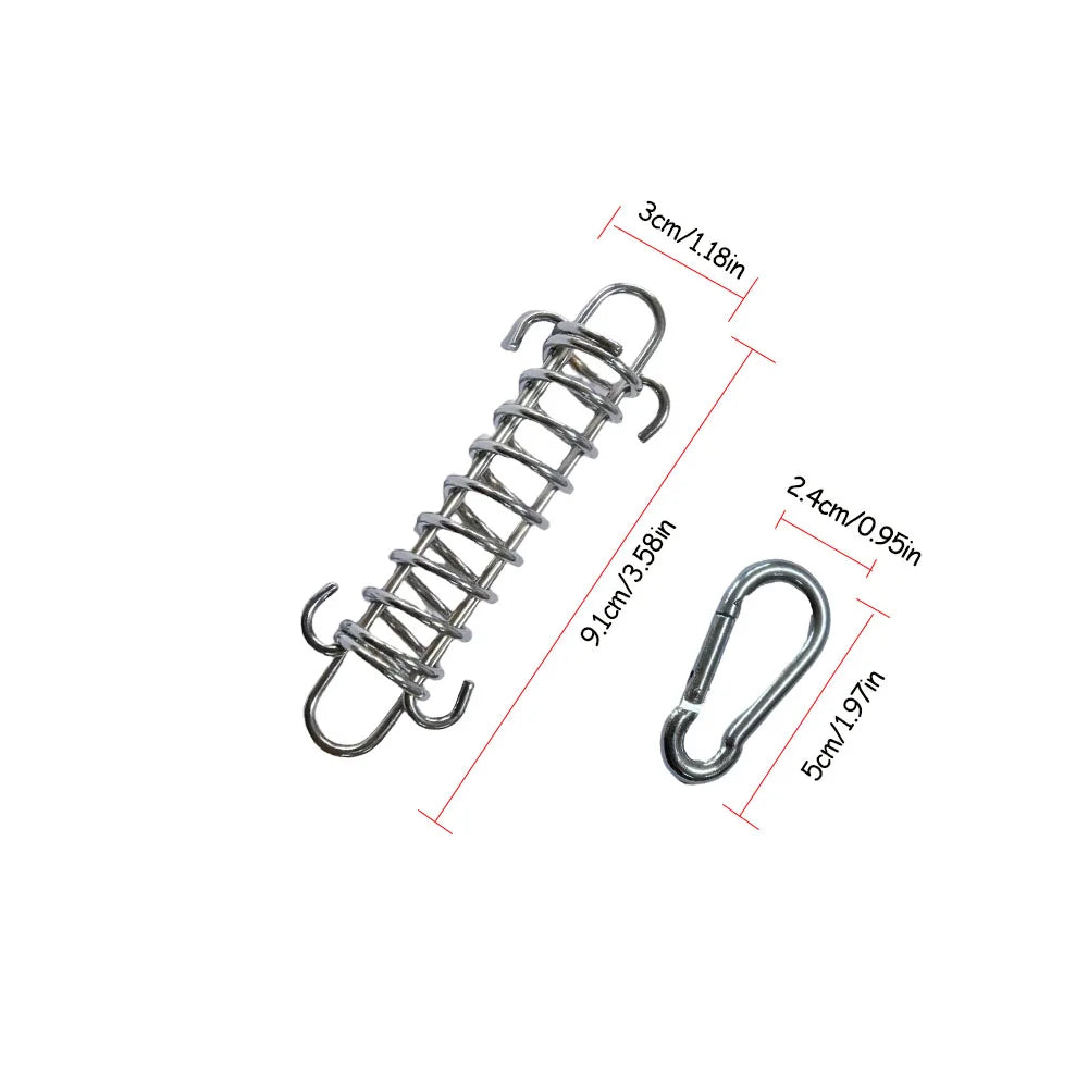 4/6Pcs Camping Tent Wind Rope Spring Buckle Tent Tensioner Camping Deck Pegs with Carabiner Clips Awning Tightener Fixed Hook