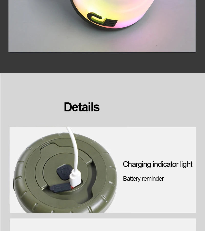 LED Garland Camping Light With Retractable Campify Lamp String LightsColorful Festive Atmosphere Party Tent Lighting Glow Camp