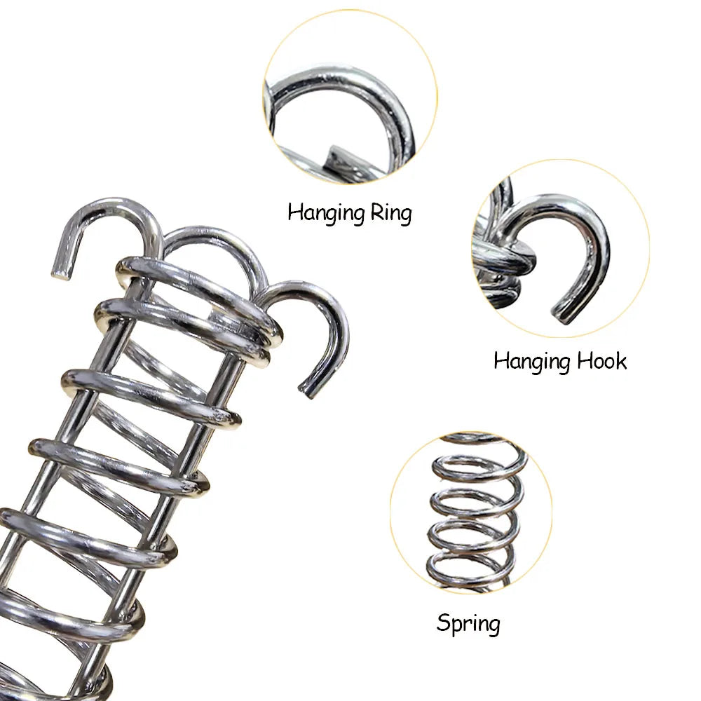 4/6Pcs Camping Tent Wind Rope Spring Buckle Tent Tensioner Camping Deck Pegs with Carabiner Clips Awning Tightener Fixed Hook