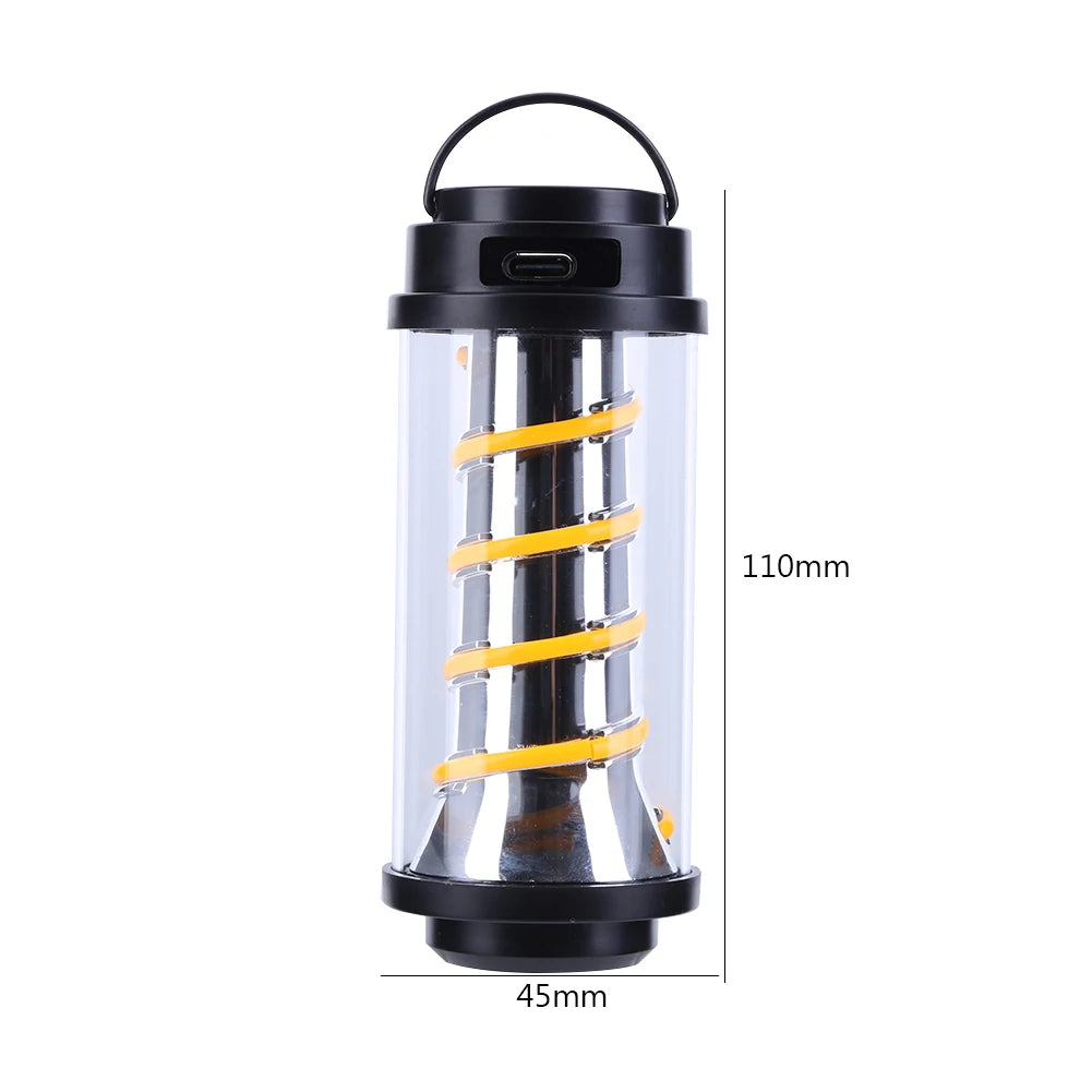 LED Camping Lamp Portable Dimmable Waterproof Tent Lantern Lamp Type-C Charging Emergency Light Outdoor Novelty Camping Supplies