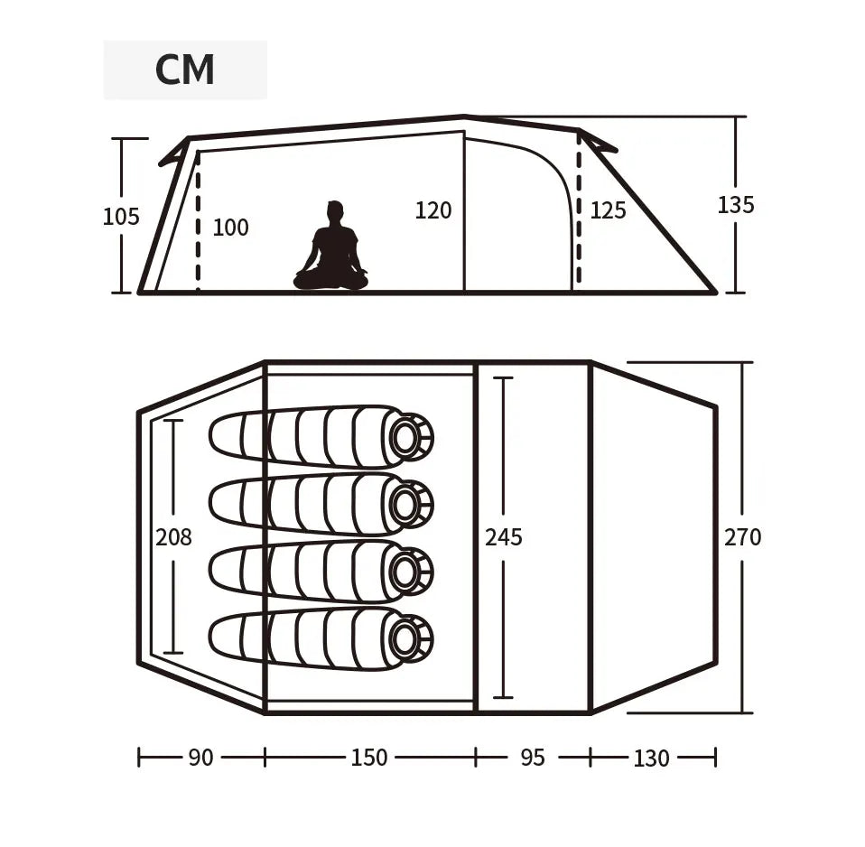 Naturehike Camping 3 Person Tent Waterproof Outdoor Ultralight Tents Glamping Backpacking 4 Season 2 Person Tent Hike Beach Tent