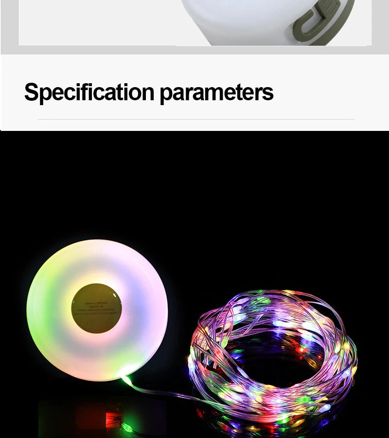 LED Garland Camping Light With Retractable Campify Lamp String LightsColorful Festive Atmosphere Party Tent Lighting Glow Camp