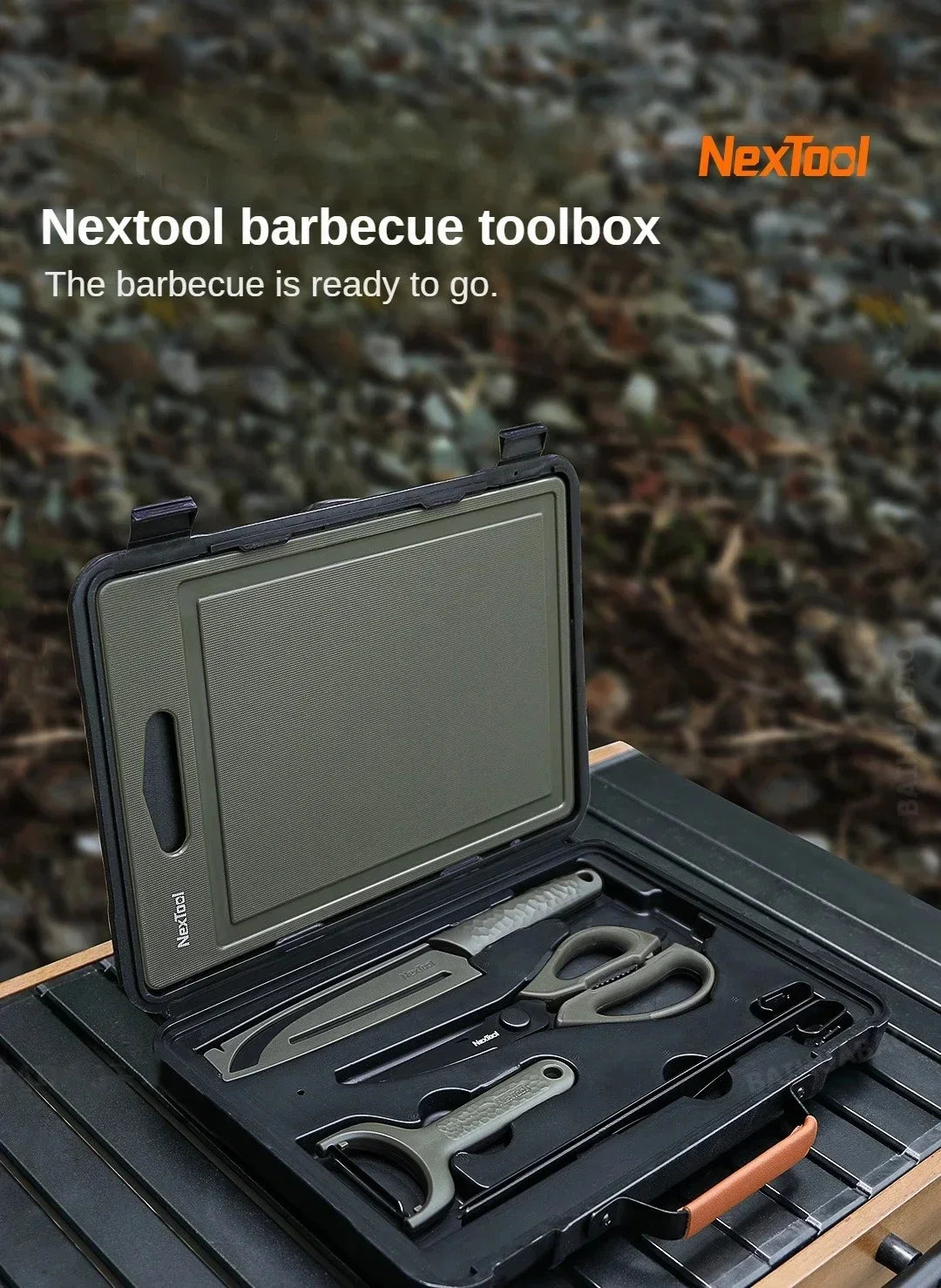 Nextool  Camping Barbecue Tools Set Picnic Knife Chopping Board Multifunctional Scissors Portable Desk BBQ Carrying Case