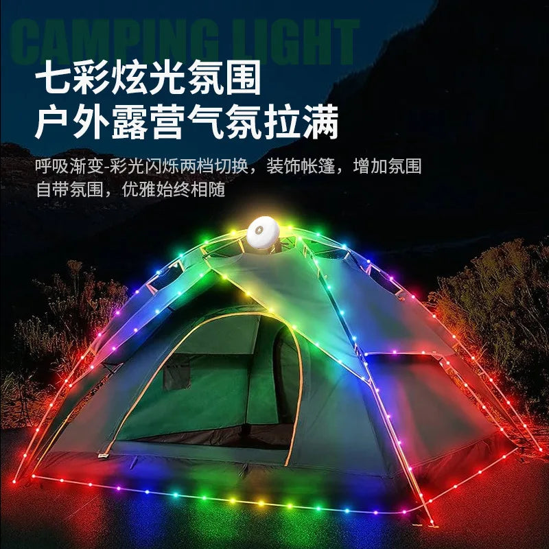 LED Garland Camping Light With Retractable Campify Lamp String LightsColorful Festive Atmosphere Party Tent Lighting Glow Camp