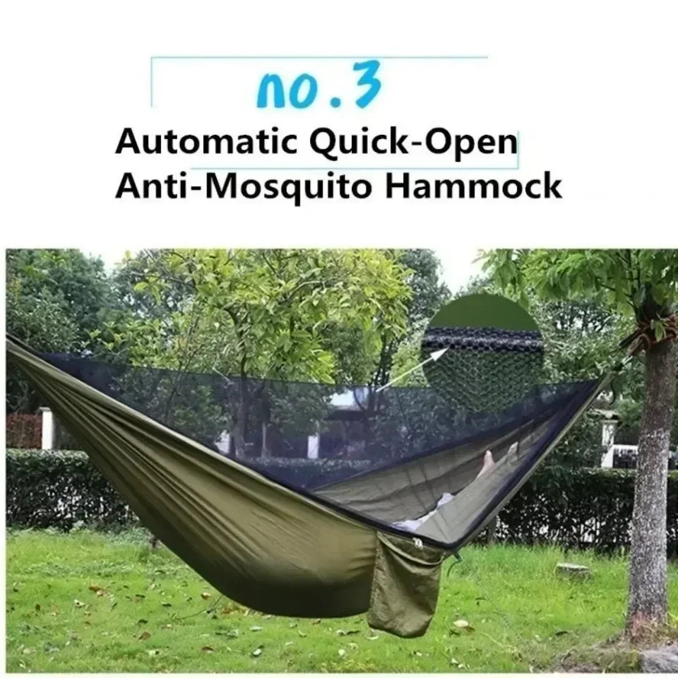 2 Person Outdoor Camping Hammock with Mosquito Net Portable Comfortable Sleeping Tent Hammock Outdoor Furniture Bed