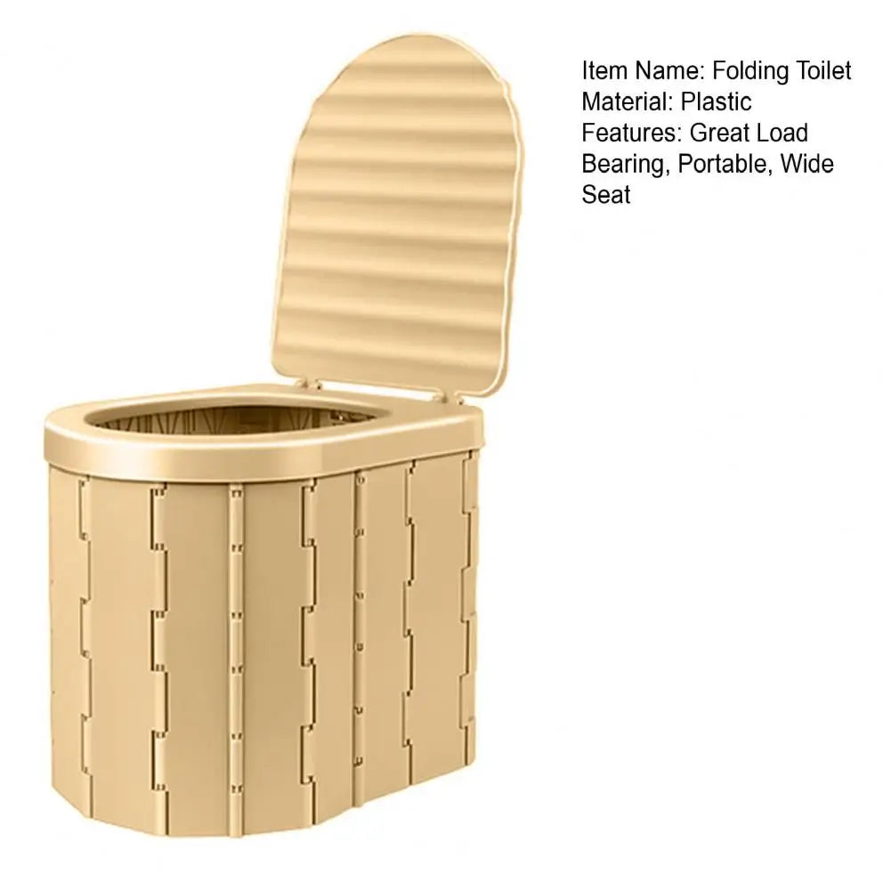 Camping Folding Toilet with Lid Great Load Bearing Travel Toilet Wide Seat Adult Car Potty with Storage Bag And Trash Bags