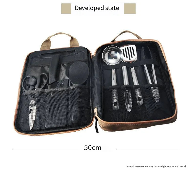 Outdoor Camping Kitchenware 8-Piece Set Comes with A Full Set of Thickened Cookware Storage Kit Cutlery Camping Supplies Tools