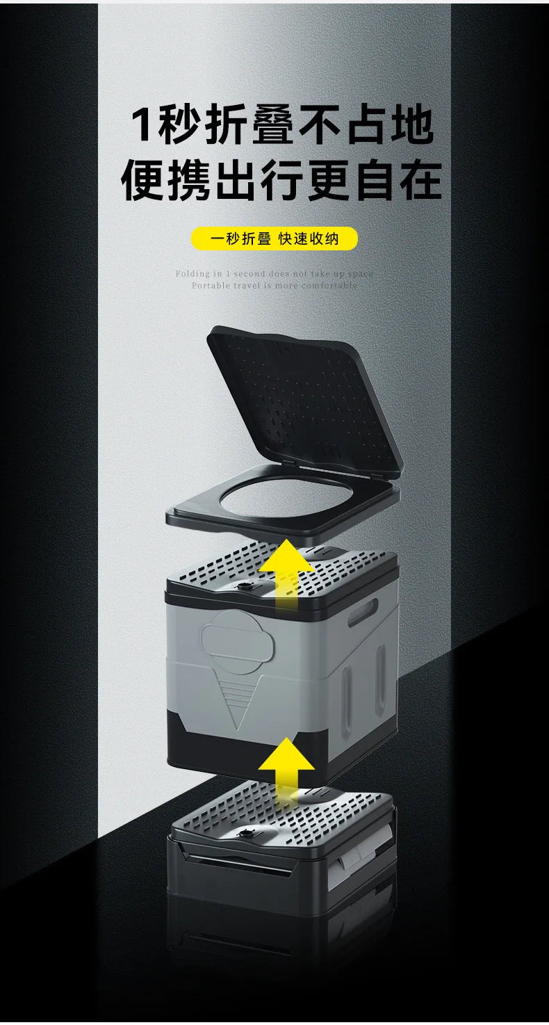 Portable Camping Toilet Foldable Camping Travel Toilet Collapsible Portable Potty for Camping Road Trips Emergency Car Use