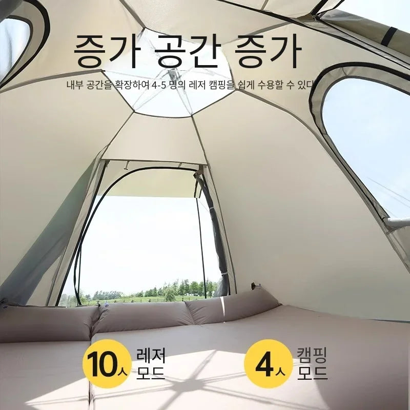 5-9 Person Outdoor Folding Tents Instant Pop Up Tent Portable Automatic Waterproof Camping Tent with Canopy for Hiking Picnic