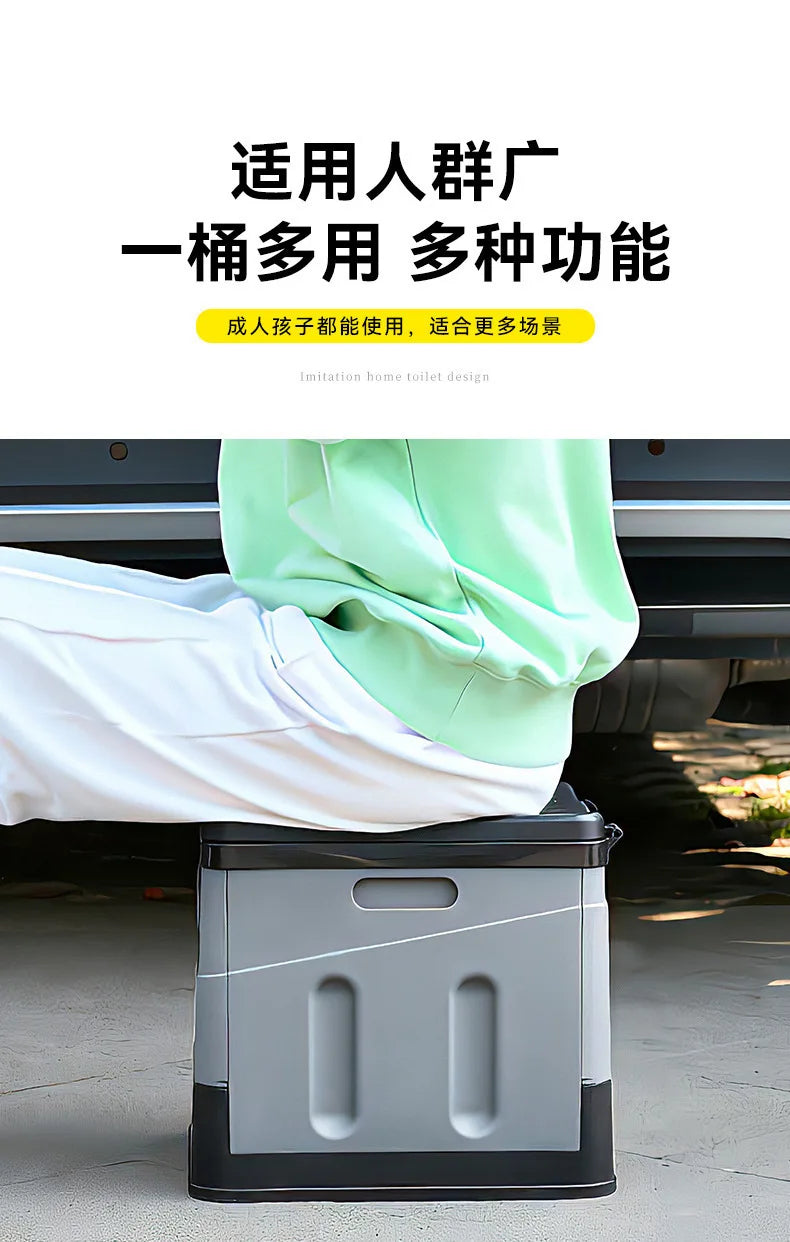 Portable Camping Toilet Foldable Camping Travel Toilet Collapsible Portable Potty for Camping Road Trips Emergency Car Use