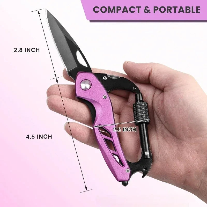 Outdoor Mountaineering Gadgets Foldable Portable Tools Multi-purpose EDC Knife Fast Hanging Survival Gear for Camping Hiking