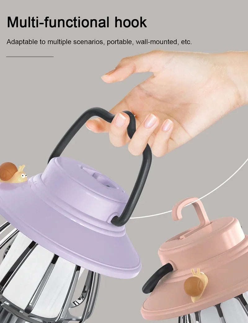 Camping  Night Lights USB C Rechargeable 3 Colors Stepless Dimming Night Light Outdoor Portable Emergency Retro LED Camping Lamp