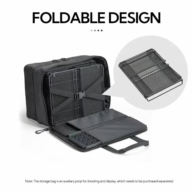 CAMPINGMOON CK-23BK Camping Foldable Stachable Hiking Picnic Outdoor Foldable Storage Food Rack Container Wire Mesh Basket