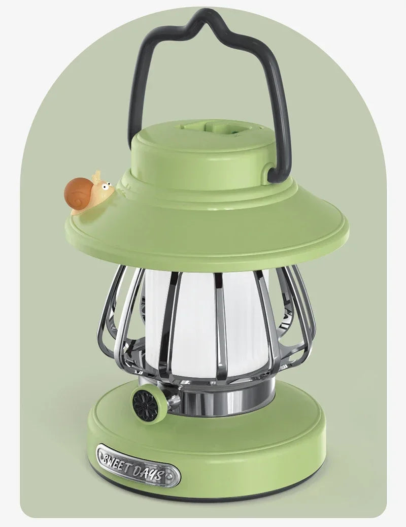 Camping  Night Lights USB C Rechargeable 3 Colors Stepless Dimming Night Light Outdoor Portable Emergency Retro LED Camping Lamp