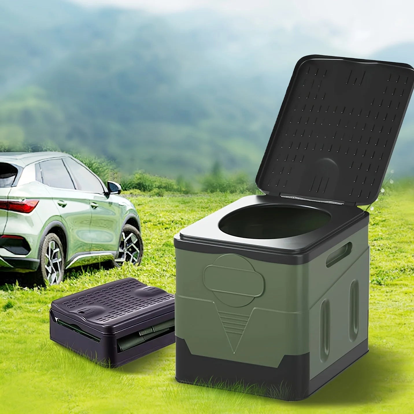 Portable Camping Toilet Foldable Camping Travel Toilet Collapsible Portable Potty for Camping Road Trips Emergency Car Use