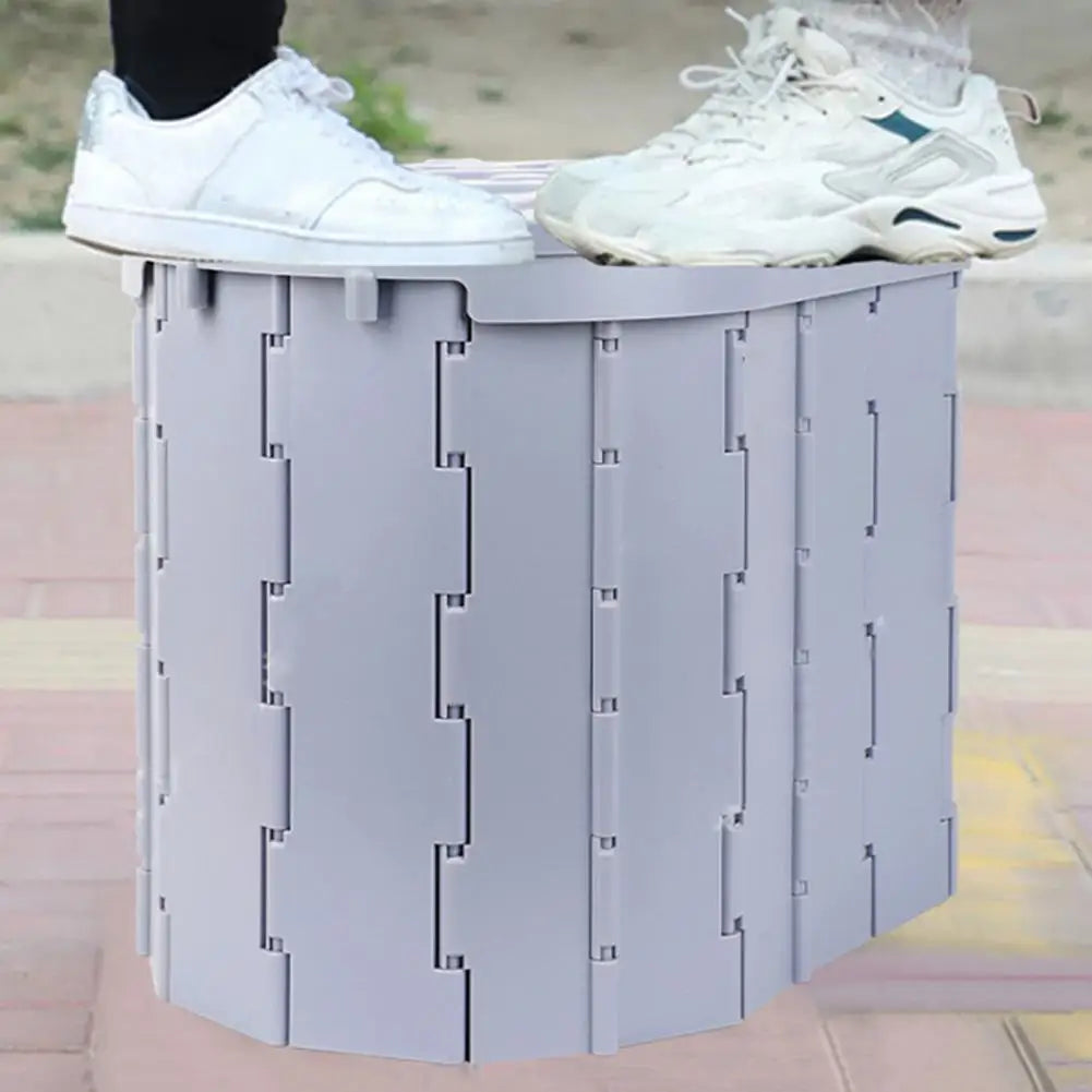 Camping Folding Toilet with Lid Great Load Bearing Travel Toilet Wide Seat Adult Car Potty with Storage Bag And Trash Bags