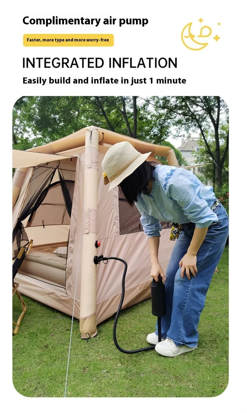 Lohascamping Large Camping Air Tent for 4-5 people Air shelter Dome tent Family Hiking  inflatable One-touch tent Outdoor Tent