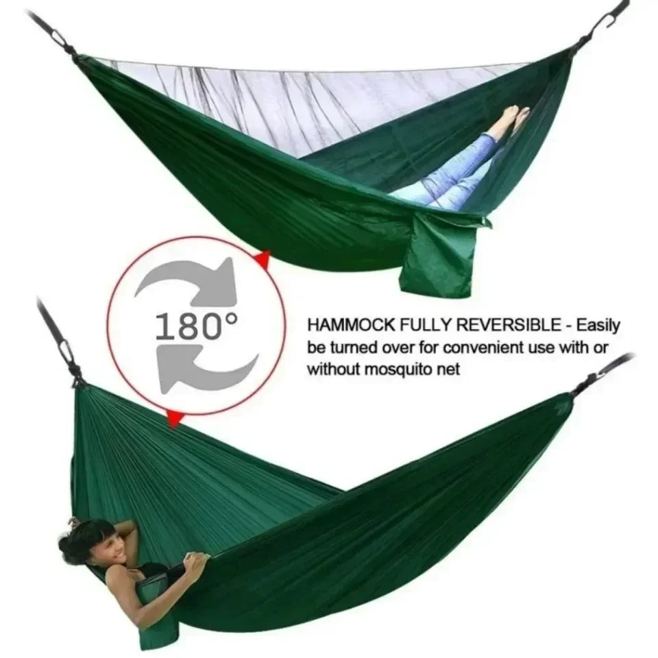 2 Person Outdoor Camping Hammock with Mosquito Net Portable Comfortable Sleeping Tent Hammock Outdoor Furniture Bed