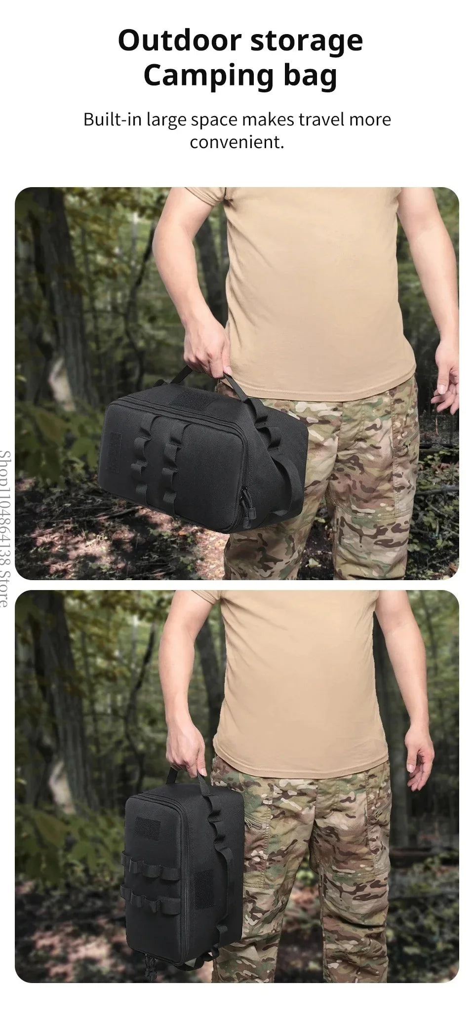 Camping picnic bag - outdoor storage bag - foldable multi-purpose tactical carry bag - picnic bag - large capacity shoulder bag
