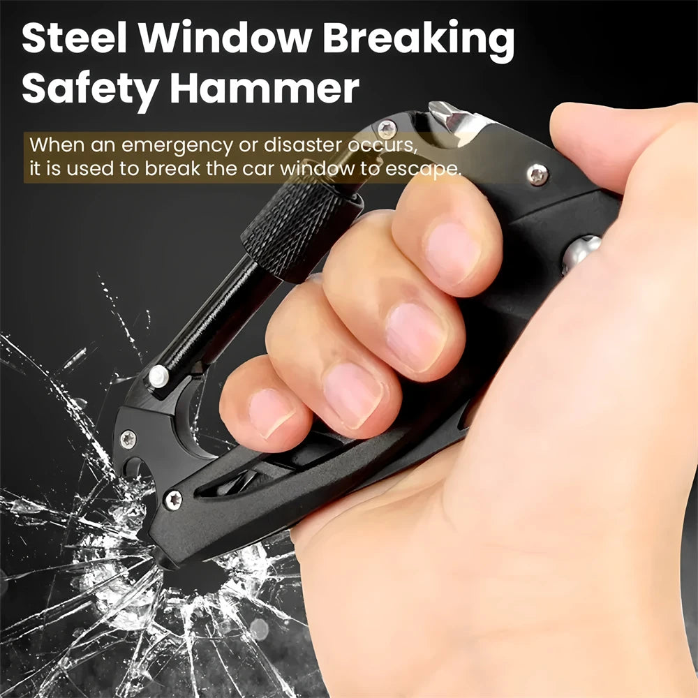 Multi-Tool Carabiner Camping EDC Fruit Cutter Mountaineering Gadgets Keychain Tool Folding Knife Outdoor Tool Hanging Gadgets