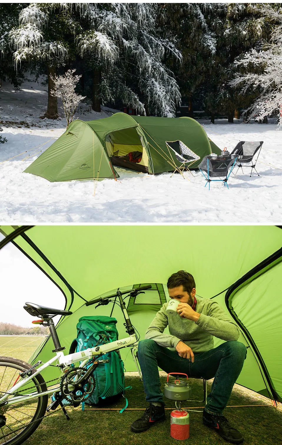 Naturehike Camping 3 Person Tent Waterproof Outdoor Ultralight Tents Glamping Backpacking 4 Season 2 Person Tent Hike Beach Tent