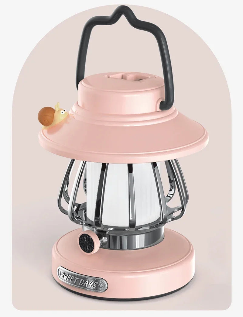 Camping  Night Lights USB C Rechargeable 3 Colors Stepless Dimming Night Light Outdoor Portable Emergency Retro LED Camping Lamp