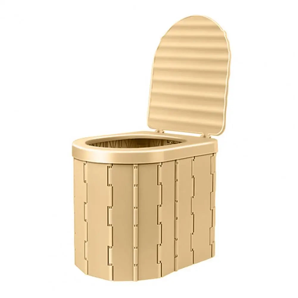Camping Folding Toilet with Lid Great Load Bearing Travel Toilet Wide Seat Adult Car Potty with Storage Bag And Trash Bags