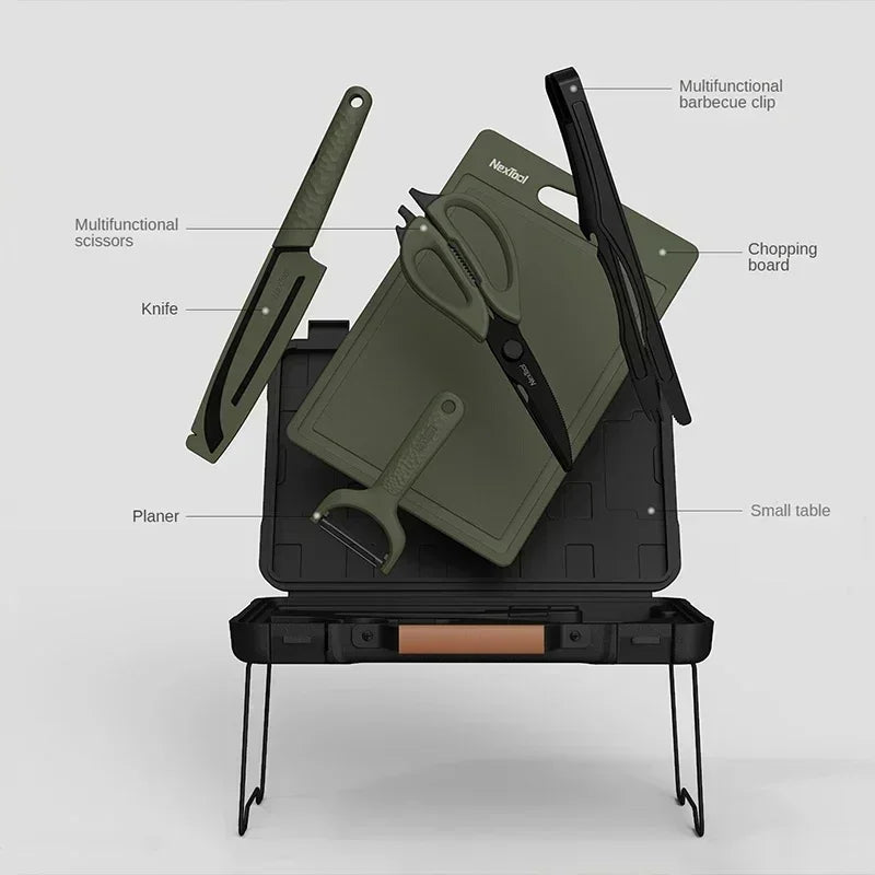 Nextool  Camping Barbecue Tools Set Picnic Knife Chopping Board Multifunctional Scissors Portable Desk BBQ Carrying Case