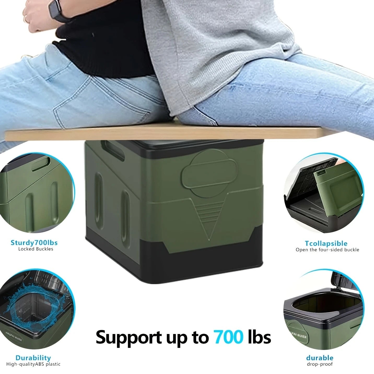 Portable Camping Toilet Foldable Camping Travel Toilet Collapsible Portable Potty for Camping Road Trips Emergency Car Use