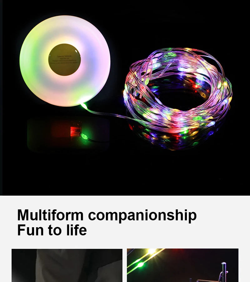 LED Garland Camping Light With Retractable Campify Lamp String LightsColorful Festive Atmosphere Party Tent Lighting Glow Camp