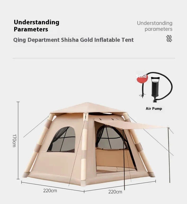 Lohascamping Large Camping Air Tent for 4-5 people Air shelter Dome tent Family Hiking  inflatable One-touch tent Outdoor Tent