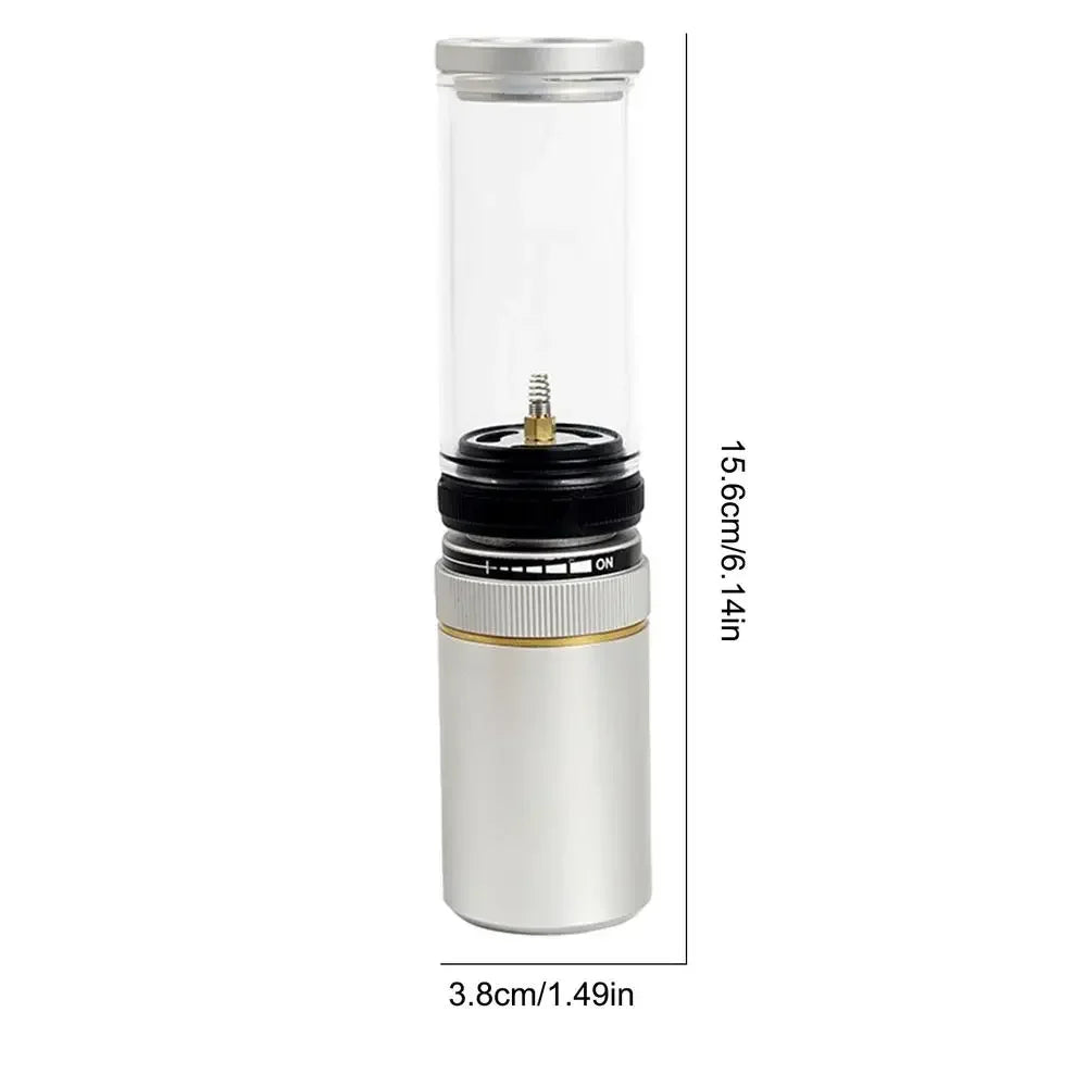 Outdoor Windproof Camping Gas Lamp Portable Camp Atmosphere Lamp Adjustable Candlelight Tent Glass Lantern Camping Supplies