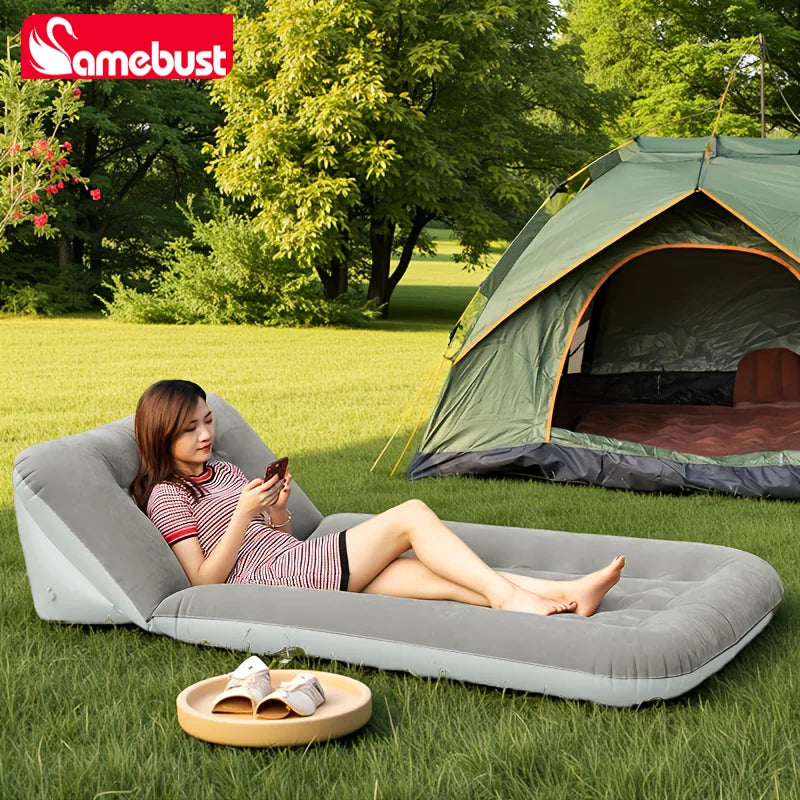 Camebust Outdoor Camping Inflatable Mattress Sleeping Pad with Pillows Adjustable Air Mat for Hiking