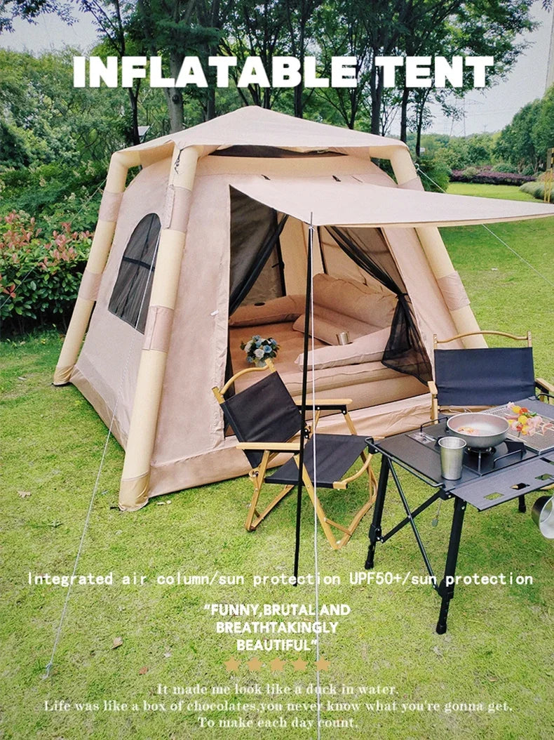 Lohascamping Large Camping Air Tent for 4-5 people Air shelter Dome tent Family Hiking  inflatable One-touch tent Outdoor Tent