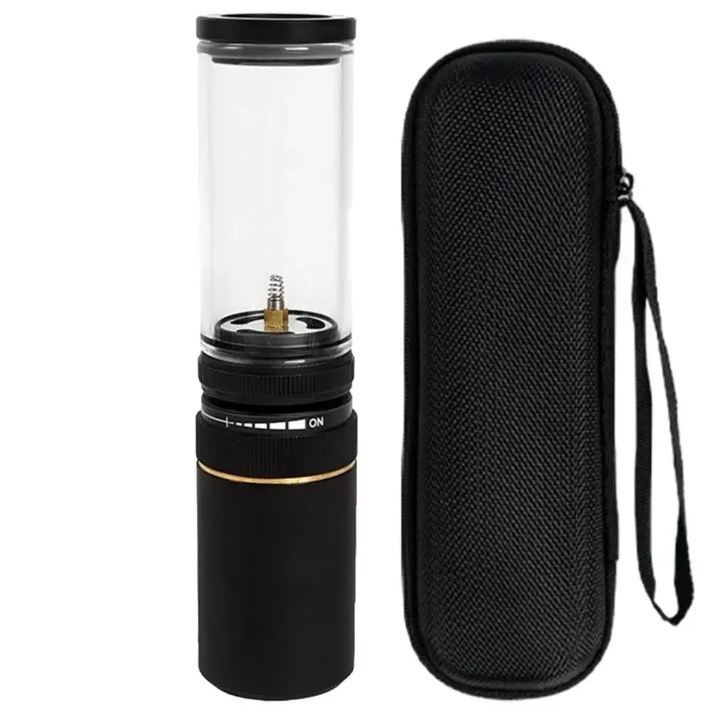 Outdoor Windproof Camping Gas Lamp Portable Camp Atmosphere Lamp Adjustable Candlelight Tent Glass Lantern Camping Supplies