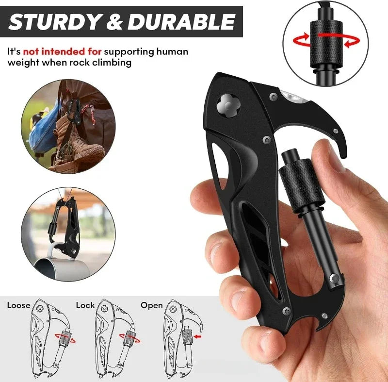 Outdoor Mountaineering Gadgets Foldable Portable Tools Multi-purpose EDC Knife Fast Hanging Survival Gear for Camping Hiking