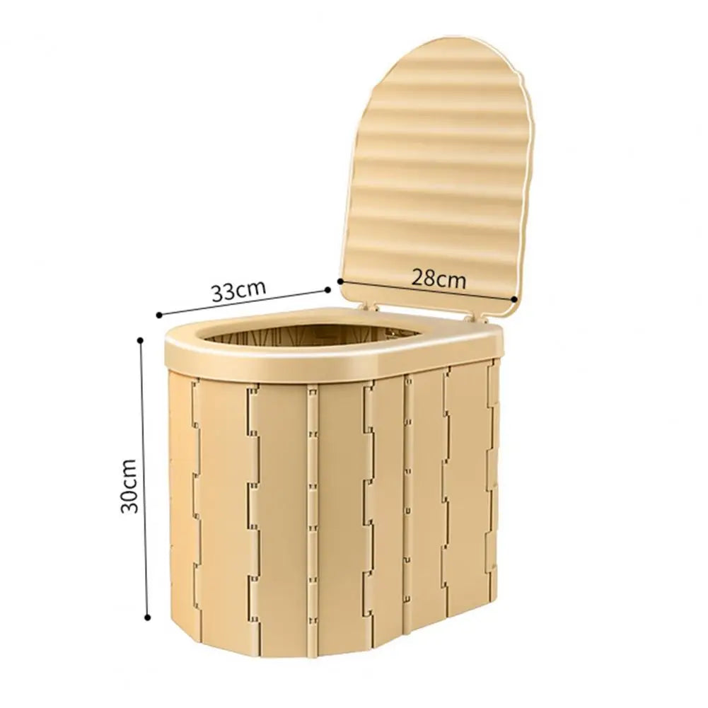 Camping Folding Toilet with Lid Great Load Bearing Travel Toilet Wide Seat Adult Car Potty with Storage Bag And Trash Bags