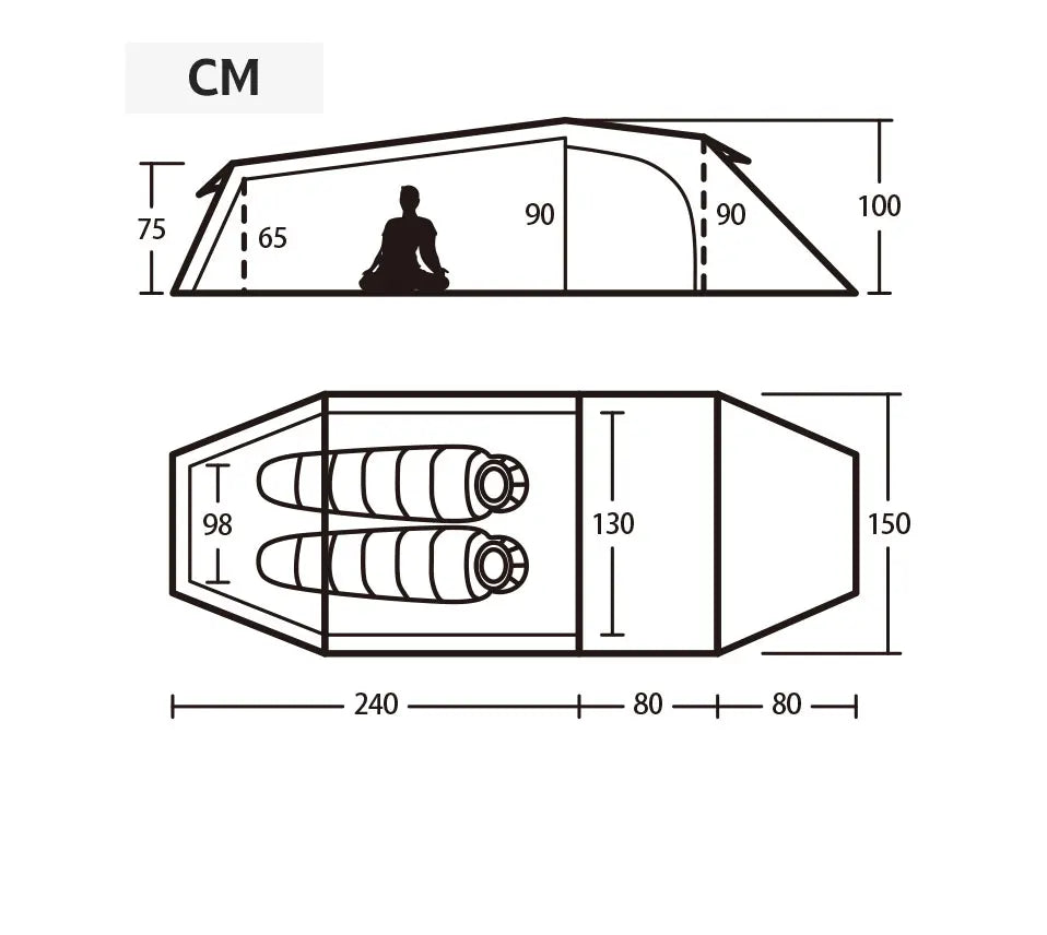 Naturehike Camping 3 Person Tent Waterproof Outdoor Ultralight Tents Glamping Backpacking 4 Season 2 Person Tent Hike Beach Tent