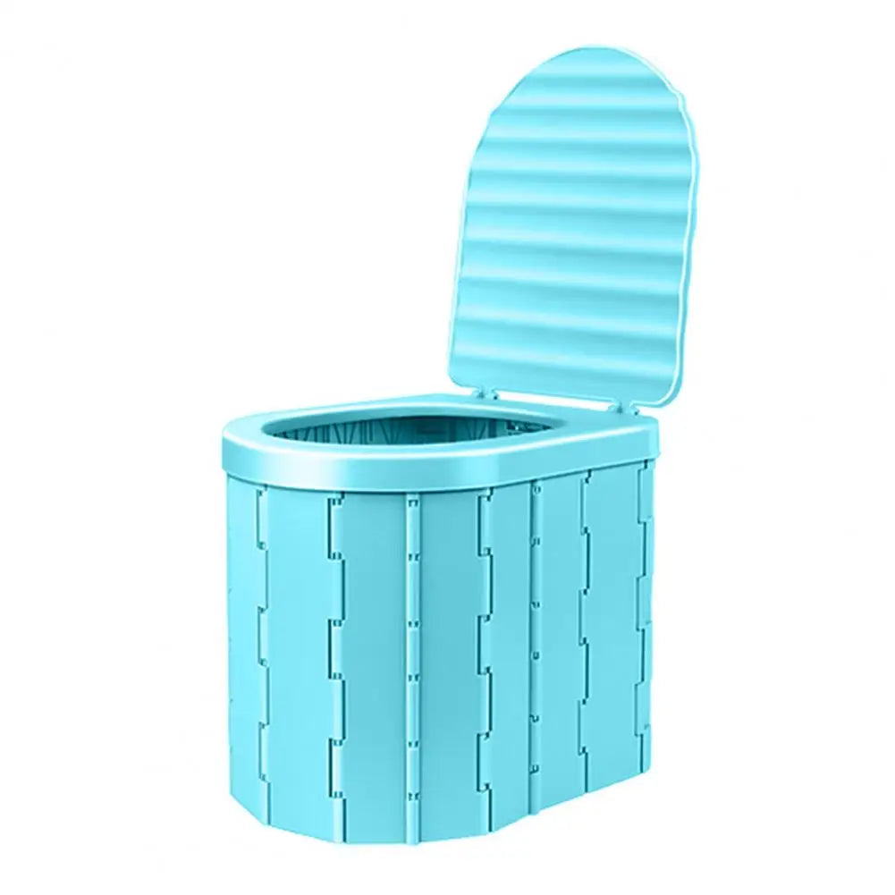 Camping Folding Toilet with Lid Great Load Bearing Travel Toilet Wide Seat Adult Car Potty with Storage Bag And Trash Bags