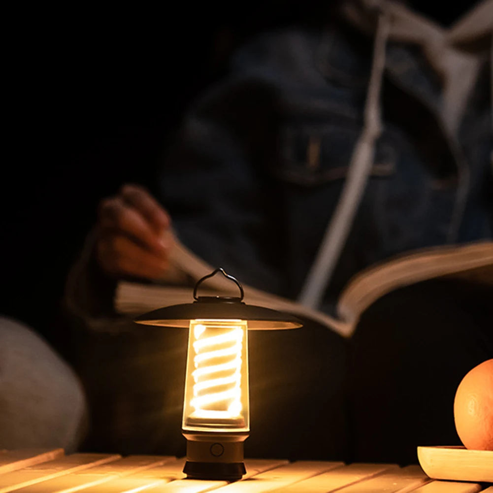 LED Camping Lamp Portable Dimmable Waterproof Tent Lantern Lamp Type-C Charging Emergency Light Outdoor Novelty Camping Supplies