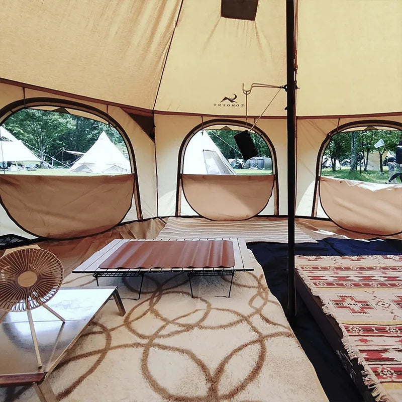 Outdoor Circus Tent Camping Cotton Canvas Rainproof Large Yurt Tent Camping Park Tent 4 Season Outdoor Camping Tent Family Tent